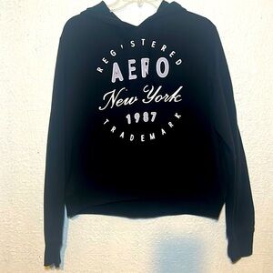 Aeropostale black hooded pullover sweater size XL